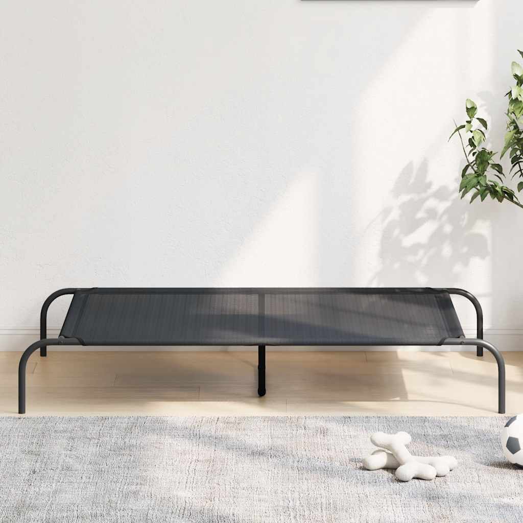 vidaXL Pat înălțat pentru câini negru 130x80x20 cm Textilenă și oțel