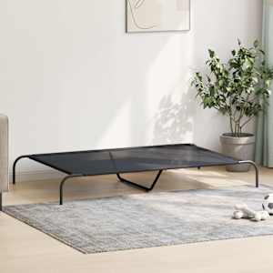 Vyvýšený pelíšek pro psy černý 150x90x20 cm Textilén a ocel - obrázek 3
