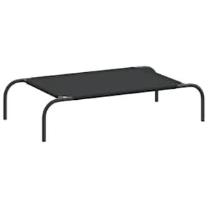 vidaXL k&otilde;rgendatud koeravoodi must 90x50x20 cm Oxfordi kangas ja teras