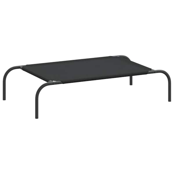 vidaXL k&otilde;rgendatud koeravoodi must 90x50x20 cm Oxfordi kangas ja teras