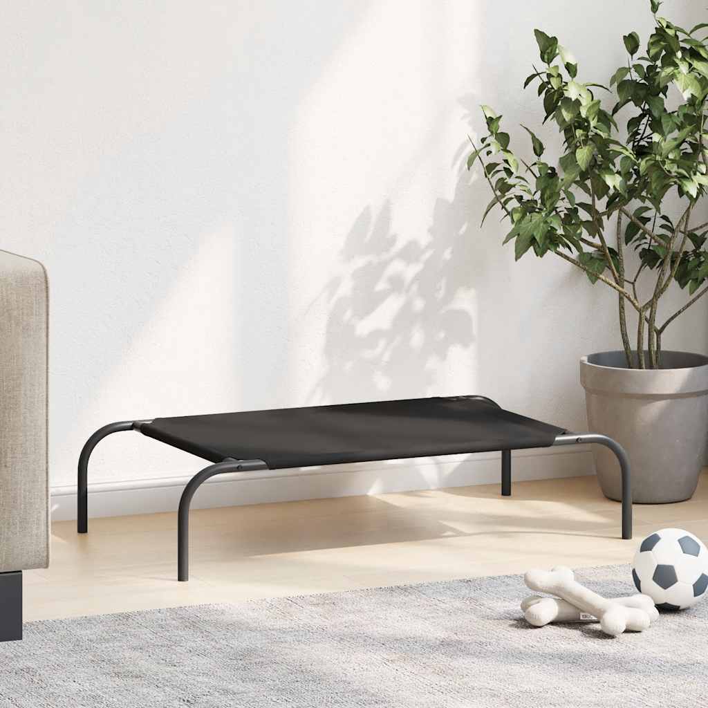 vidaXL fekete oxford szövet és acél emelt kutyafekhely 90x50x20 cm