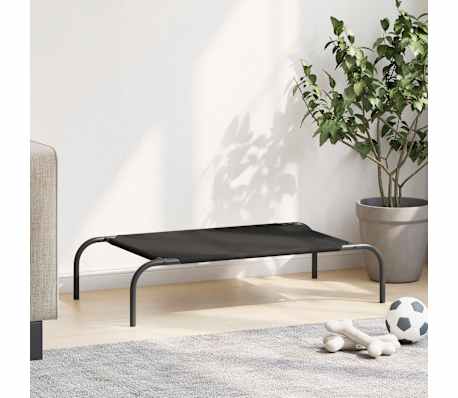 vidaXL dvignjena pasja postelja črna 90x50x20 cm Oxford tkanina jeklo
