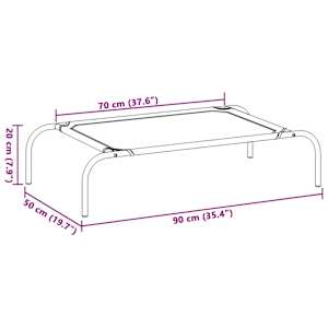 vyvýšený pelíšek pro psy vidaXL černý 90x50x20 cm Oxford Fabric a ocel - obrázek 8