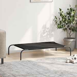 vyvýšený pelíšek pro psy vidaXL černý 110x65x20cm Oxford Fabric a ocel - obrázek 3