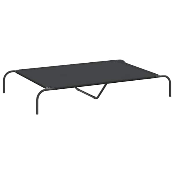 vidaXL k&otilde;rgendatud koeravoodi must 130x80x20 cm Oxfordi kangas teras