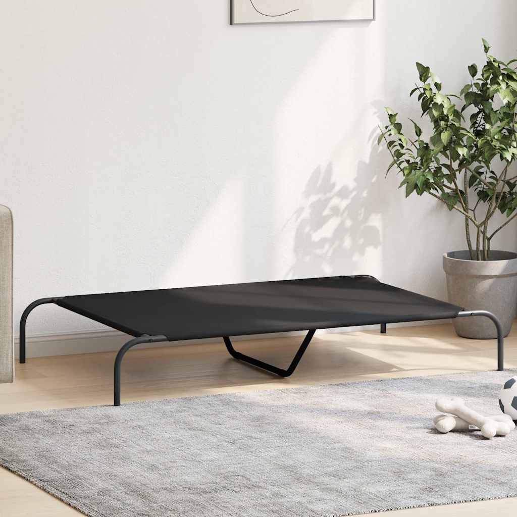 vidaXL fekete oxford szövet és acél emelt kutyafekhely 130x80x20 cm