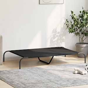 vyvýšený pelíšek pro psy vidaXL černý 130x80x20cm Oxford Fabric a ocel - obrázek 3