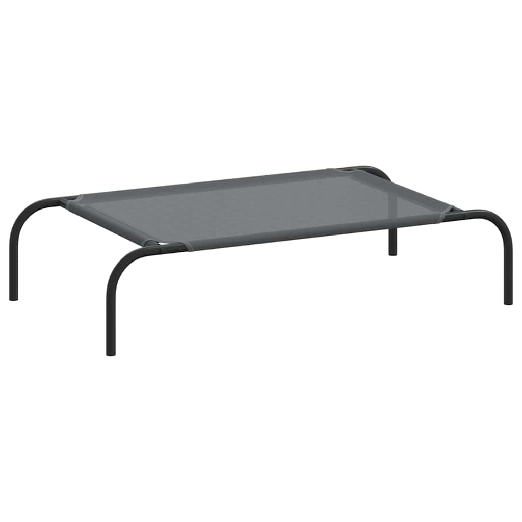 vidaXL Vyvýšený pelíšek pro psy šedý 90x50x20 cm Textilén a ocel