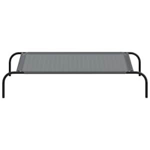 Vyvýšený pelíšek pro psy šedý 110x65x20 cm Textilén a ocel - obrázek 4