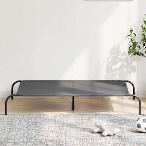 Vyvýšený pelíšek pro psy šedý 130x80x20 cm Textilén a ocel - obrázek 1