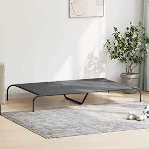 Zvýšený pelíšek pro psy šedý 150x90x20 cm Textilén a ocel - obrázek 3