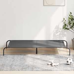 Zvýšený pelíšek pro psy šedý 150x90x20 cm Textilén a ocel - obrázek 1