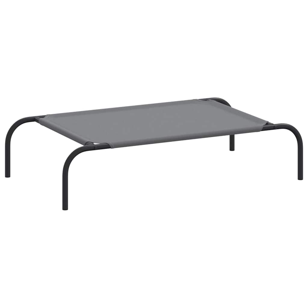 vidaXL vyvýšený pelíšek pro psy šedý 90x50x20 cm Oxford Fabric a ocel
