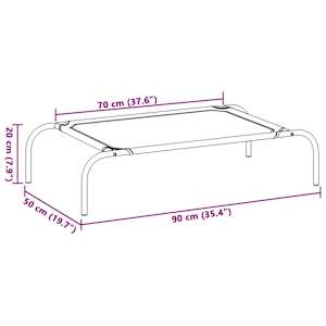 vyvýšený pelíšek pro psy šedý 90x50x20 cm Oxford Fabric a ocel - obrázek 8