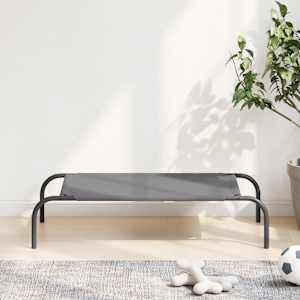 vyvýšený pelíšek pro psy šedý 90x50x20 cm Oxford Fabric a ocel