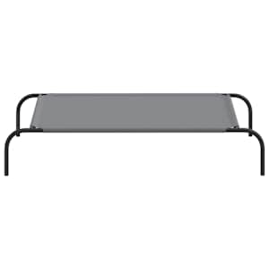 Vyvýšený pelíšek pro psy šedý 110x65x20 cm Oxford Fabric a ocel - obrázek 4