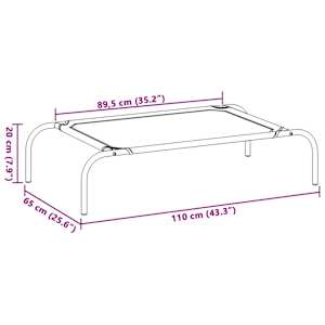 Vyvýšený pelíšek pro psy šedý 110x65x20 cm Oxford Fabric a ocel - obrázek 8