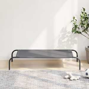 Vyvýšený pelíšek pro psy šedý 110x65x20 cm Oxford Fabric a ocel - obrázek 1