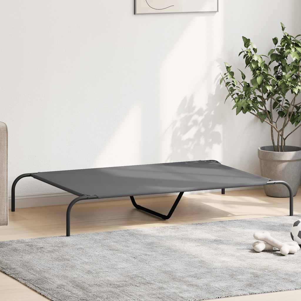 vidaXL szürke oxford szövet és acél emelt kutyafekhely 130x80x20 cm