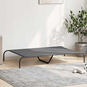 vidaXL Hundebett Erh&ouml;ht Grau 130x80x20 cm Oxford-Gewebe und Stahl
