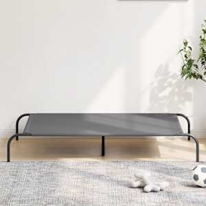vyvýšený pelíšek pro psy šedý 130x80x20 cm Oxford Fabric a ocel
