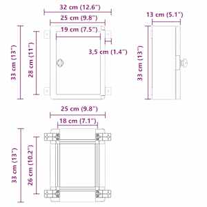 Ovládací skříň Šedá 32 x 13 x 33 cm ABS plast - obrázek 9