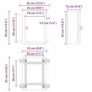 Ovládací skříň Šedá 32 x 15 x 35 cm ABS plast - obrázek 9