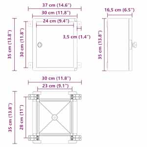 Ovládací skříň Šedá 37 x 16,5 x 35 cm ABS plast - obrázek 9