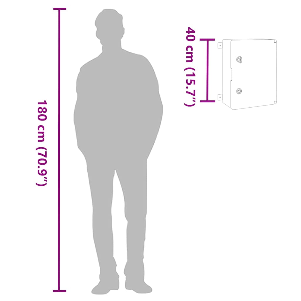 Vezérlőszekrény Szürke 30 x 16.5 x 40 cm ABS Műanyag 