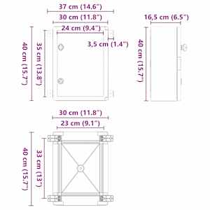 Ovládací skříň Šedá 37 x 16,5 x 40 cm ABS plast - obrázek 9