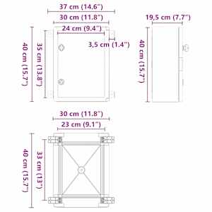 Ovládací skříň Šedá 37 x 19,5 x 40 cm ABS plast - obrázek 9