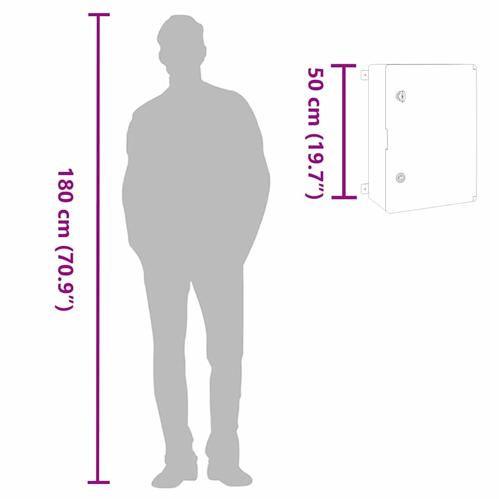 Vezérlőszekrény Szürke 40 x 17.5 x 50 cm ABS Műanyag 