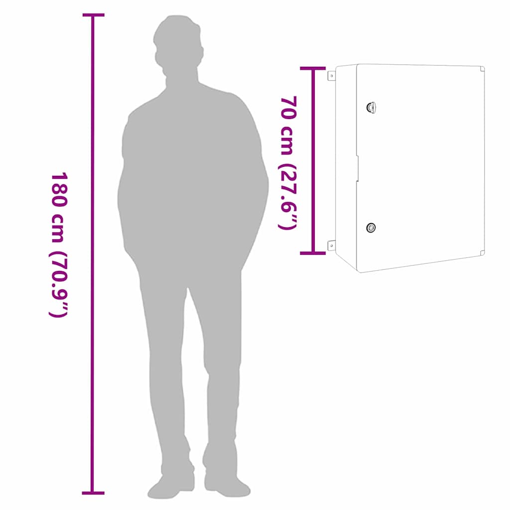 Ντουλάπι Ελέγχου Γκρι 50 x 24.5 x 70 εκ. ΑΒΣ Πλαστικό - Image 10