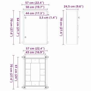 Ovládací skříň Šedá 57 x 24,5 x 70 cm ABS plast - obrázek 9
