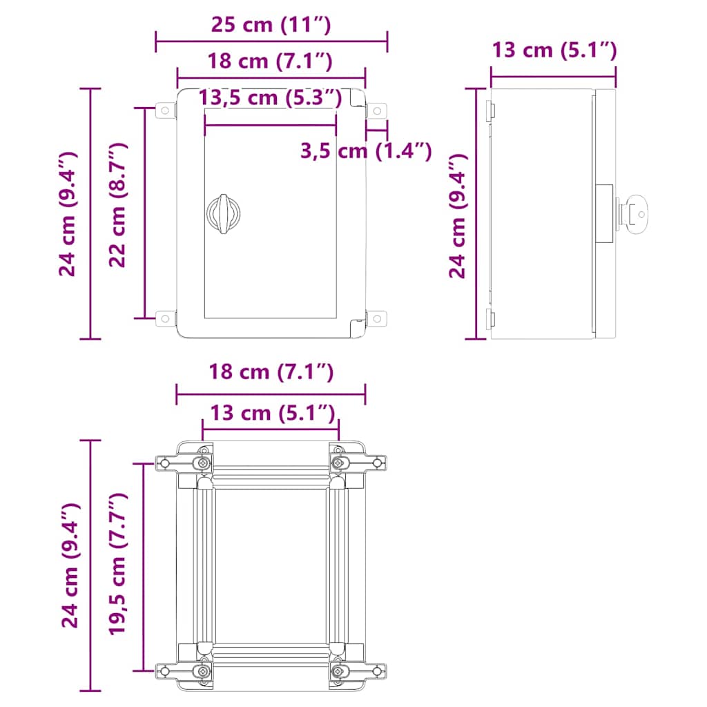 Vezérlőszekrény Szürke 18 x 13 x 24 cm ABS Műanyag 