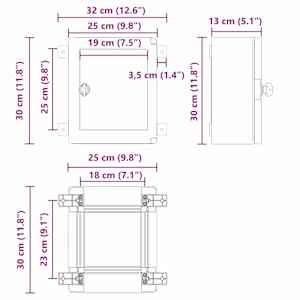 Ovládací skříň Šedá 32 x 13 x 30 cm ABS plast - obrázek 9