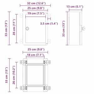 Ovládací skříň Šedá 32 x 13 x 33 cm ABS plast - obrázek 9