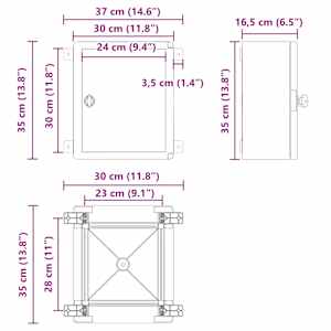 Ovládací skříň Šedá 37 x 16,5 x 35 cm ABS plast - obrázek 9