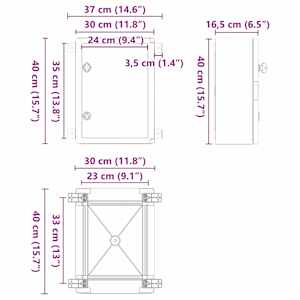Ovládací skříň Šedá 37 x 16,5 x 40 cm ABS plast - obrázek 9