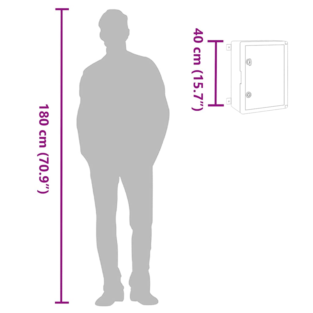 Ντουλάπι Ελέγχου Γκρι 30 x 19.5 x 40 εκ. ΑΒΣ Πλαστικό - Image 10