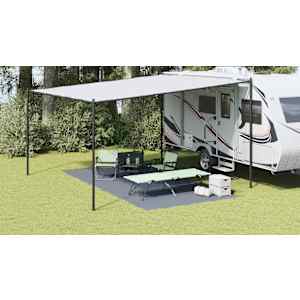 Preproga za šotor Modra in siva 500 x 250 cm Polietilen