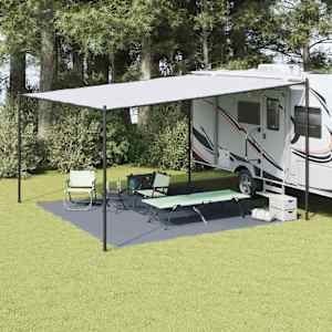 Preproga za šotor Modra in siva 400 x 400 cm Polietilen