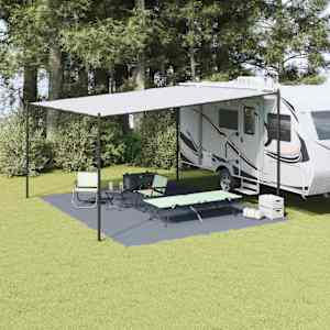 Preproga za šotor Modra in siva 500 x 400 cm Polietilen