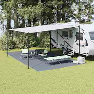 Preproga za šotor Modra in siva 700 x 400 cm Polietilen