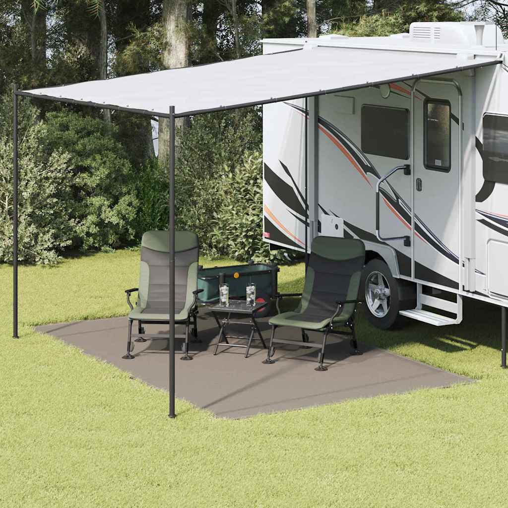 vidaXL Zeltteppich mit Ösen Faltbar Hellgrau 250x400 cm HDPE