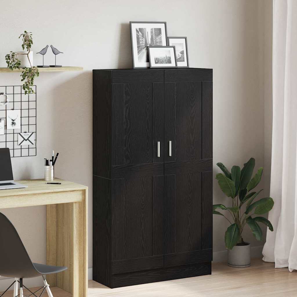 Bogskabe 2 stk Sort Eg 165x30,5x150 cm Konstrueret træ