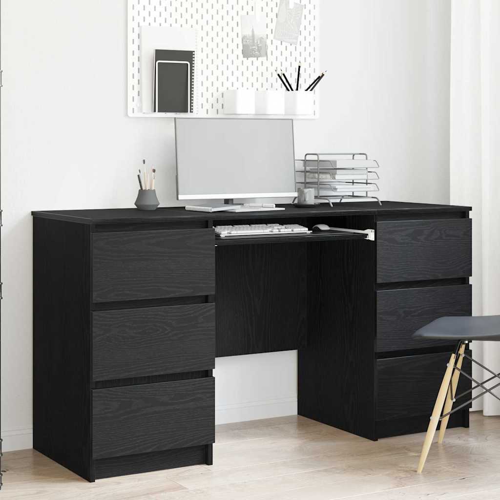 Bureaux 2 pcs Chêne Noir 140x50x76 cm Bois d'ingénierie