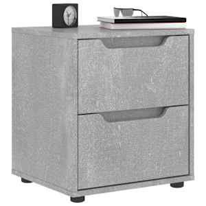 Nočna omarica VISNES Betonsko siva 45x40x50 cm Inženirski les