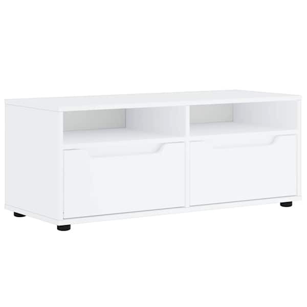 vidaXL telerikapp VISNES valge 100 x 40 x 38 cm, t&ouml;&ouml;deldud puit