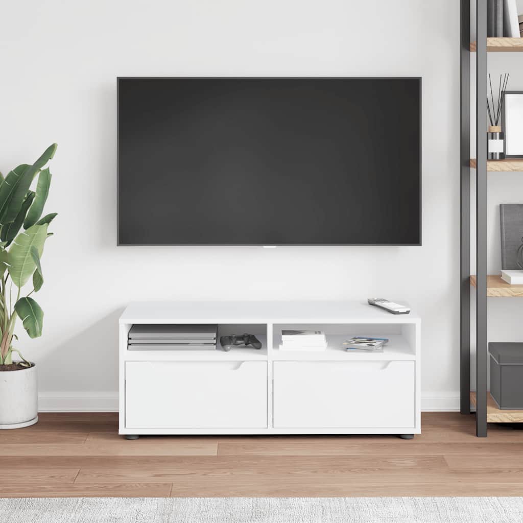 vidaXL Tv-meubel VISNES 100x40x38 cm bewerkt hout wit afbeelding